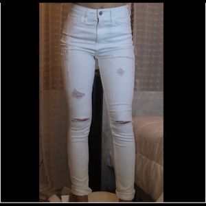 White Ripped Skinny Jeans